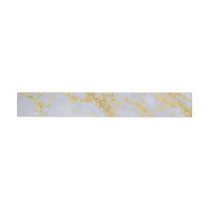 Awesome trendy modern faux gold glitter marble wraparound address label