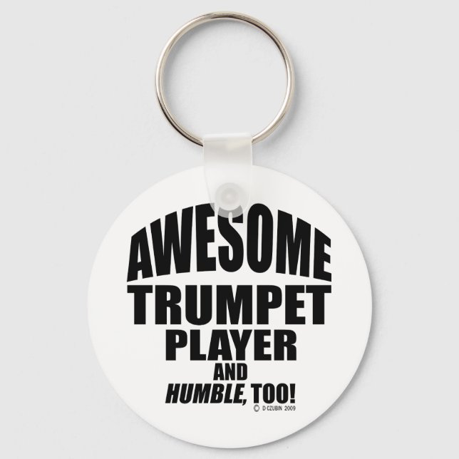 Awesome Trumpet Player Key Ring (Front)