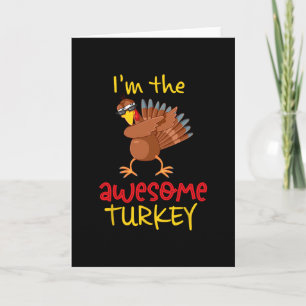 Awesome Turkey Matching Family Group Thanksgiving Card