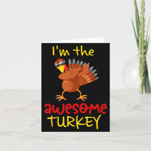 Awesome Turkey Matching Family Group Thanksgiving Card