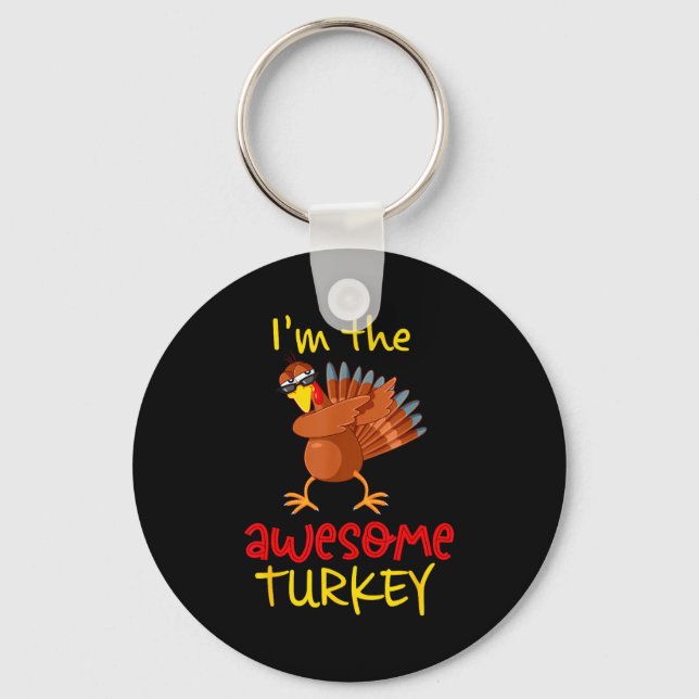 Awesome Turkey Matching Family Group Thanksgiving  Key Ring (Front)