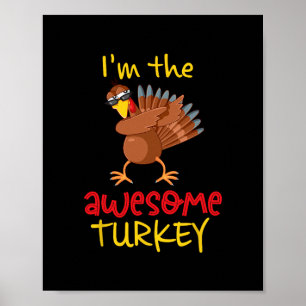 Awesome Turkey Matching Family Group Thanksgiving Poster