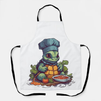 Awesome Turtle Chef Cooking Adorable Animal  Apron