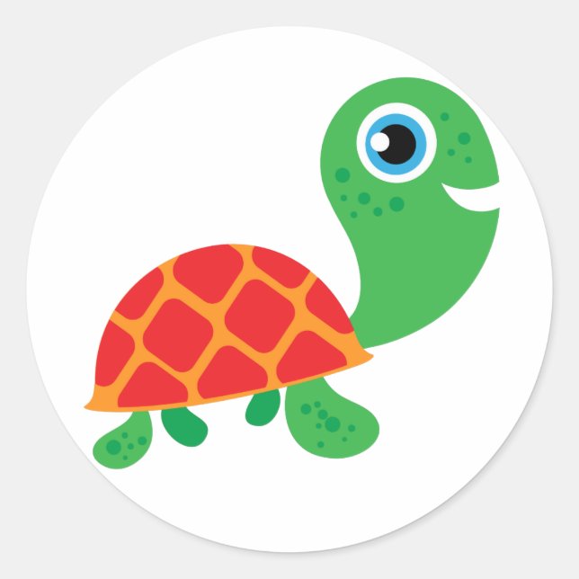 Awesome Turtle Classic Round Sticker (Front)