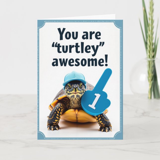 Awesome Turtle Fathers Day Card (Front)