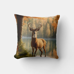 Awesome Twelve Point Buck in Autumn Waters Cushion