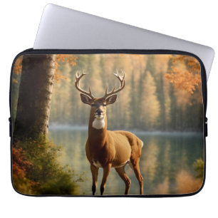 Awesome Twelve Point Buck in Autumn Waters Laptop Sleeve