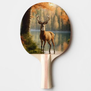 Awesome Twelve Point Buck in Autumn Waters Ping Pong Paddle