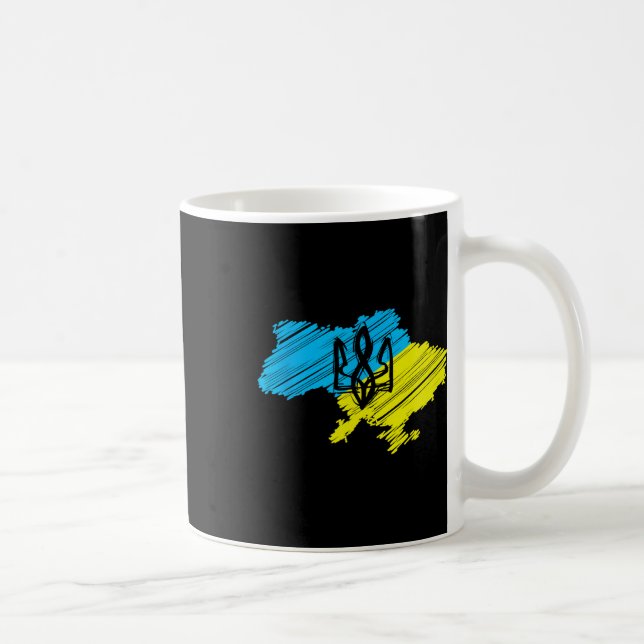 Awesome Ukrainian Map - Ukrainian Flag  Coffee Mug (Right)