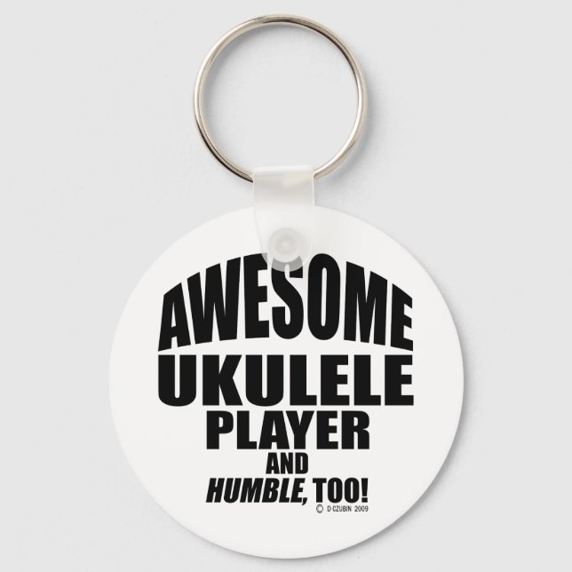 Awesome Ukulele Player Key Ring (Front)