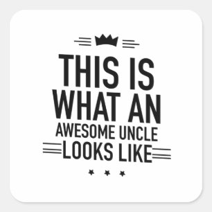 Awesome uncle black square sticker