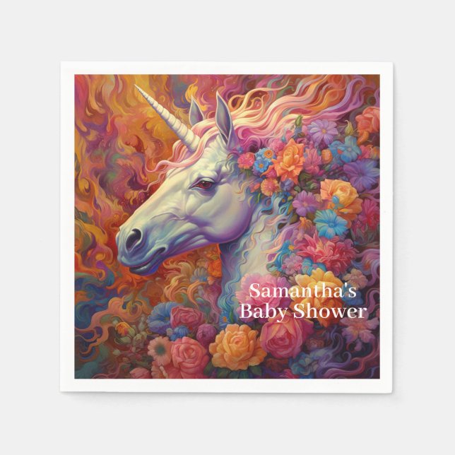 Awesome Unicorn Baby Shower Napkin (Front)