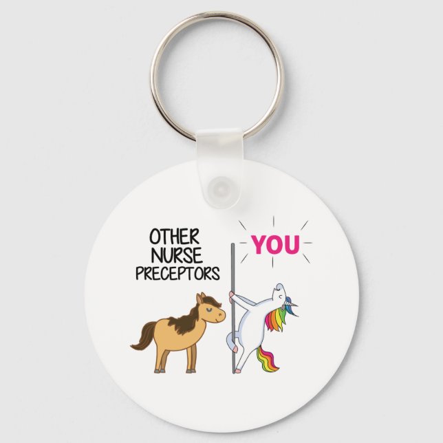 Awesome Unicorn Gift  For Nurse Preceptor   Key Ring (Front)