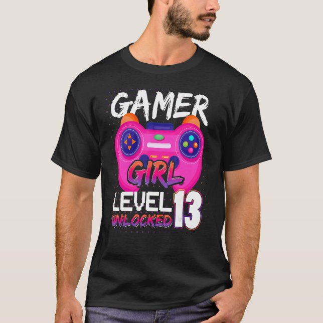 Awesome Video Games Controller Level 13 Unlocked G T-Shirt (Front)