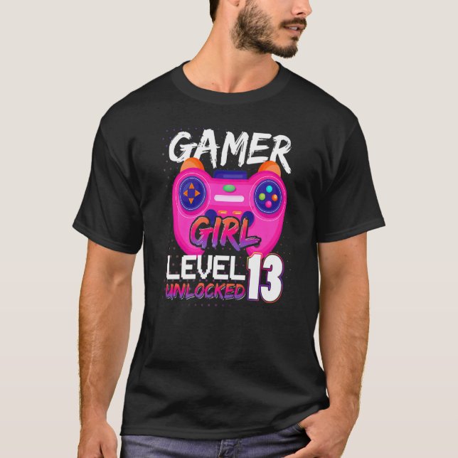 Awesome Video Games Controller Level 13 Unlocked G T-Shirt (Front)