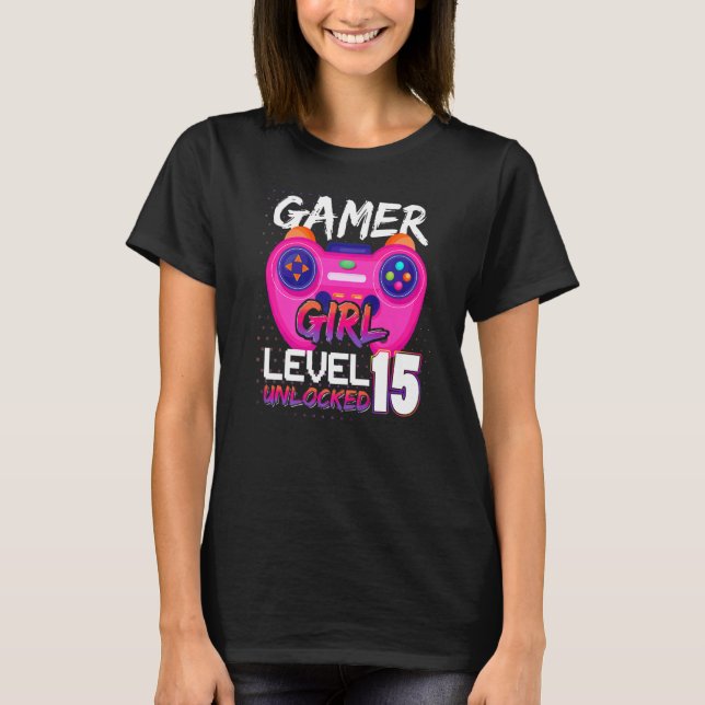 Awesome Video Games Controller Level 15 Unlocked G T-Shirt (Front)