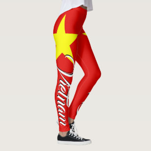 Awesome Vietnam Flag Star Leggings