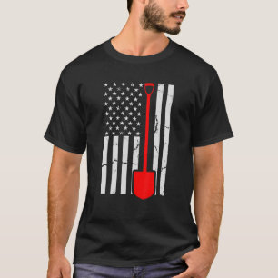 Awesome Vintage American Flag Mining Miners Coal W T-Shirt