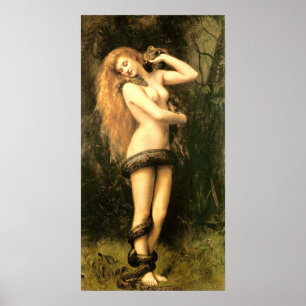 Awesome Vintage Beauty Lilith With Serpent Snake Poster