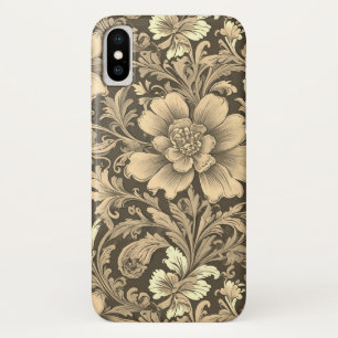 Awesome Vintage Sepia Floral Pattern iPhone X Case