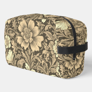 Awesome Vintage Sepia Floral Pattern Dopp Kit