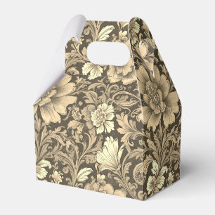 Awesome Vintage Sepia Floral Pattern Favour Box