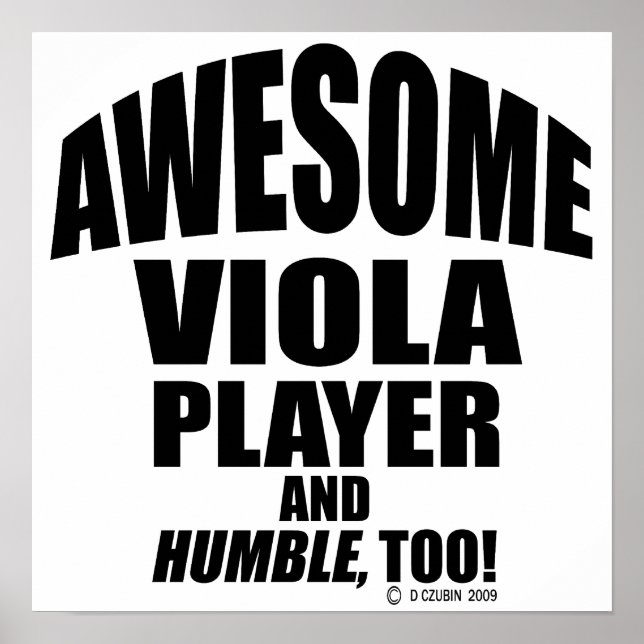 Awesome Viola Player Poster (Front)
