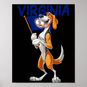Awesome Virginia Dog Costume with Flag for Boys Poster