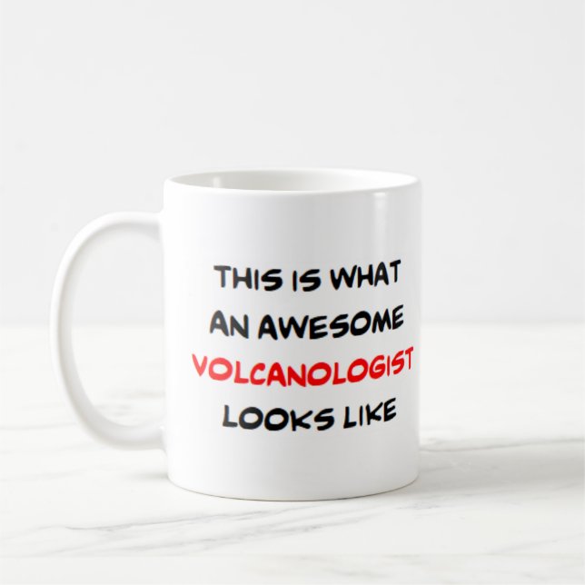 awesome volcanologist coffee mug (Left)