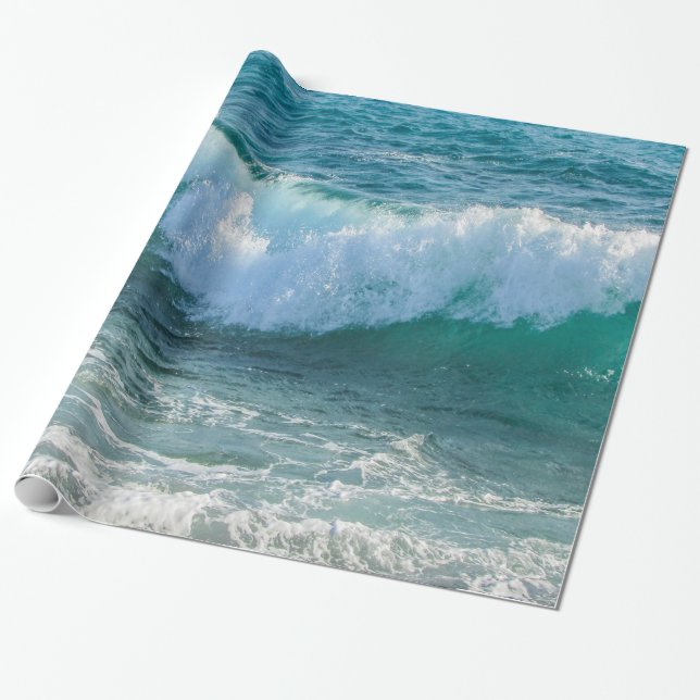 Awesome Wave sea shore nautical ocean nature Wrapping Paper (Unrolled)