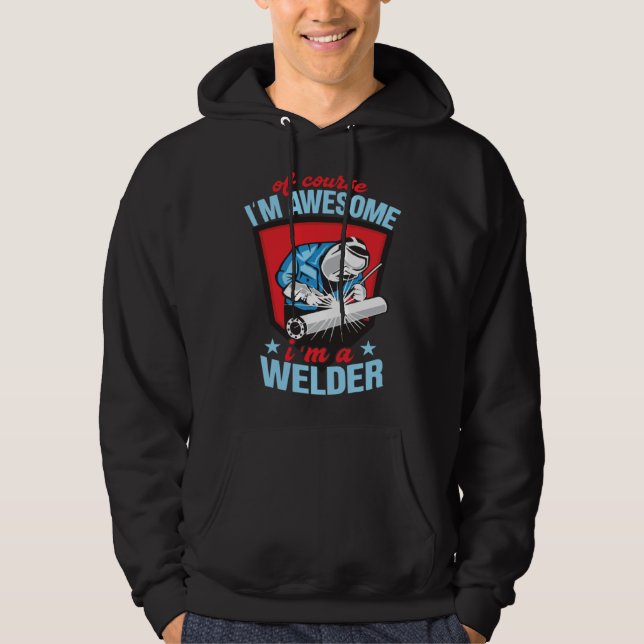 Awesome Welder Grandpa Welding Apparel Hoodie (Front)