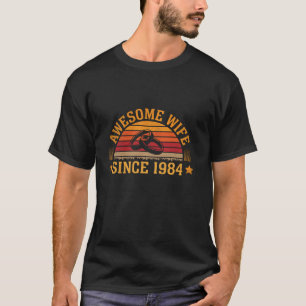 Awesome Wife Since 1984 Retro 40th Wedding Anniver T-Shirt