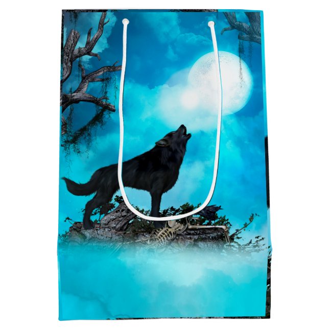 Awesome wolf medium gift bag (Back)