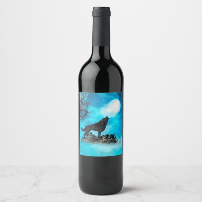 Awesome wolf wine label (Front)