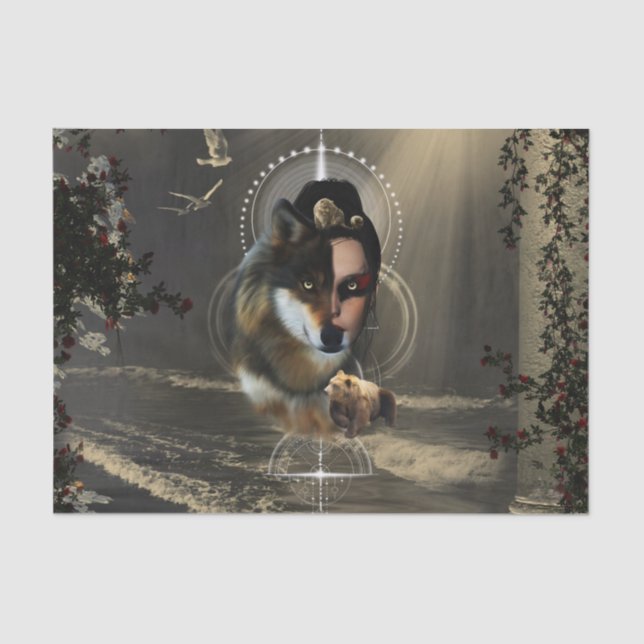 Awesome wolf with fairy tissue paper (Front)