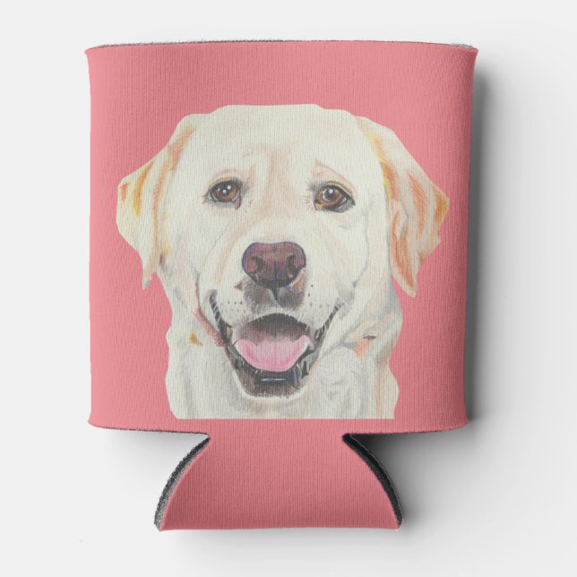 Awesome Yellow Lab Can Cooler (Front)
