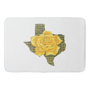 Awesome Yellow Rose Of Texas Pattern Flower Bath Mat