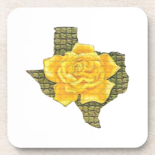 Awesome Yellow Rose Of Texas Pattern Flower Coaster