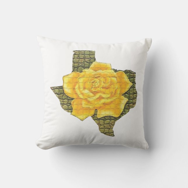 Awesome Yellow Rose Of Texas Pattern Flower Cushion (Front)