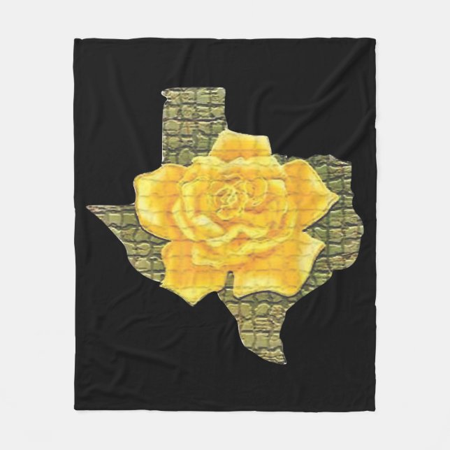 Awesome Yellow Rose Of Texas Pattern Flower  Fleece Blanket (Front)