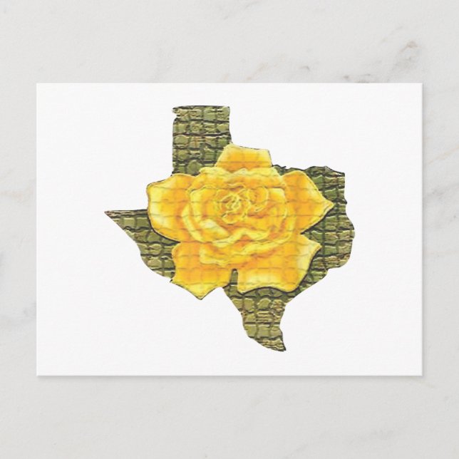 Awesome Yellow Rose Of Texas Pattern Flower Holiday Postcard (Front)