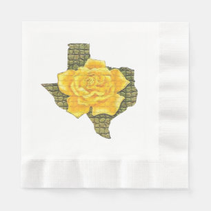 Awesome Yellow Rose Of Texas Pattern Flower Napkin