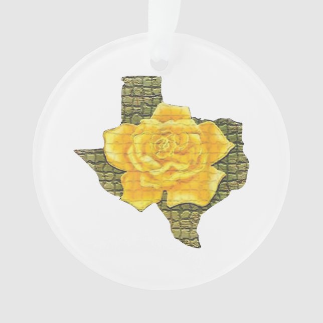 Awesome Yellow Rose Of Texas Pattern Flower Ornament (Front)