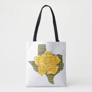Awesome Yellow Rose Of Texas Pattern Flower Tote Bag