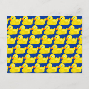 Awesome Yellow Rubber Ducky Wallpaper Design Postcard