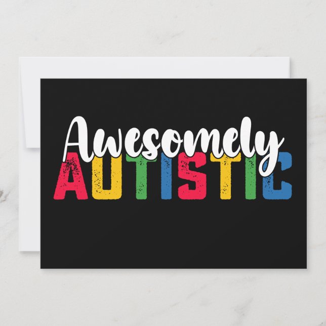 Awesomely Autistic Autism Biy Girl Family Invitation (Front)