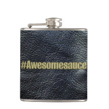 Awesomesauce Black Leather-Look Flask