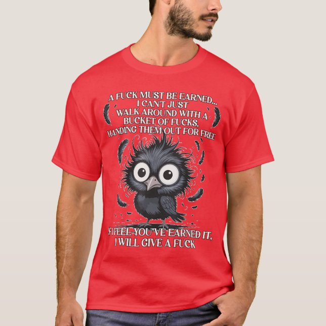 awF Black Crow Pun Funny Bird Cawing Grunge Men Wo T-Shirt (Front)