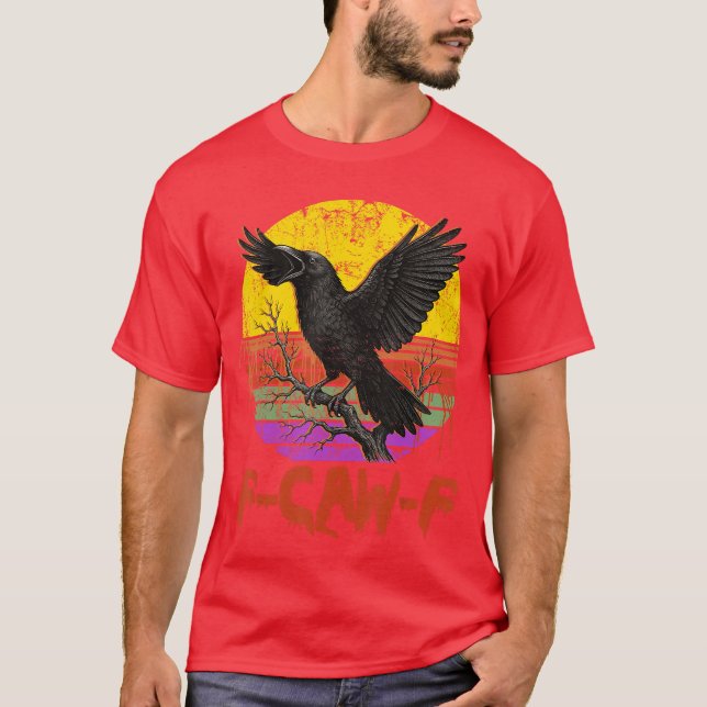 awF Crow Bird Raven Gothic Cawing Grunge Scary T-Shirt (Front)