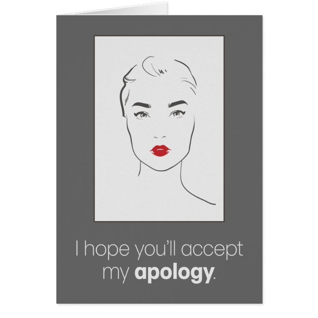 Awkward “Beautiful and Smart” Apology Card (Front)